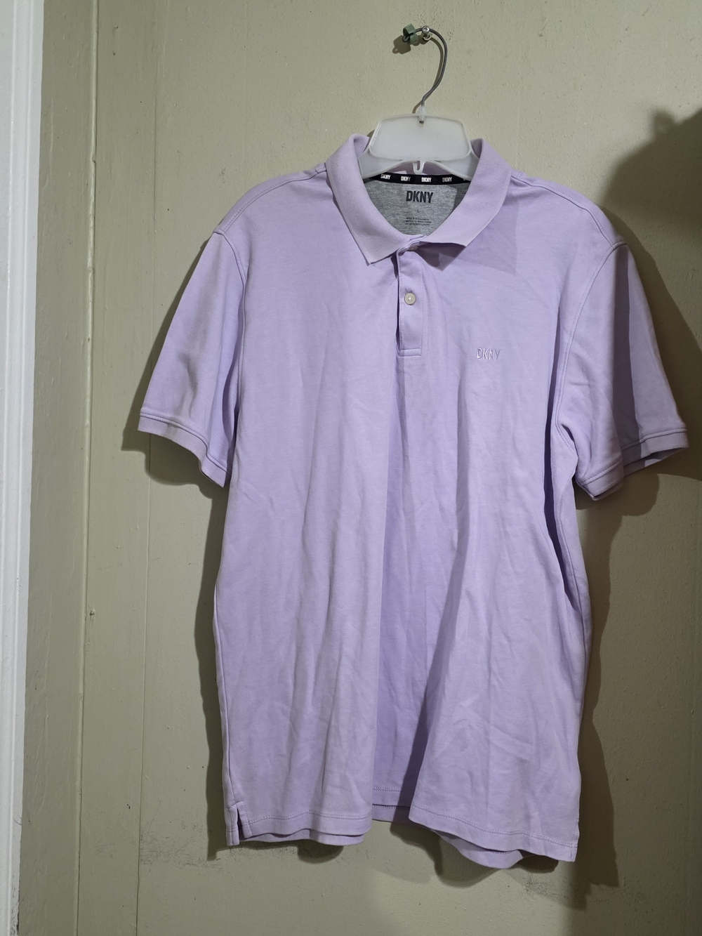 DKNY Men's Light Lavender Polo Shirt Size L